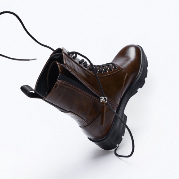 Zara Chocolate Brown Boots SZ 8 - Picture 3 of 7